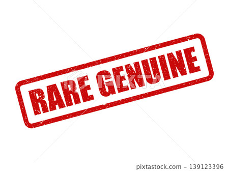 Textured red stamp showing RARE GENUINE, emphasizing authenticity and an uncommon, real product 139123396