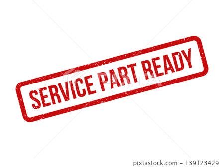 Textured rubber stamp icon featuring the message service part ready, ideal for inventory management or completed repair status notification Textured rubber stamp icon featuring the message service part ready, ideal for inventory management or completed repair status notification 139123429