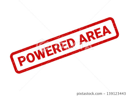 Textured rubber stamp indicating a designated powered area for industrial operations or equipment 139123443