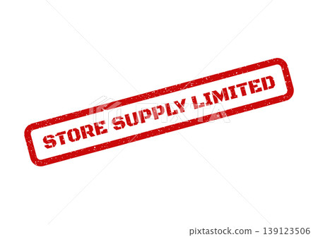 This distressed red stamp effect featuring bold capital letters STORE SUPPLY LIMITED communicates urgent stock status This distressed red stamp effect featuring bold capital letters STORE SUPPLY LIMITED communicates urgent stock status 139123506