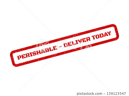 Urgent red grunge stamp marking perishable items and demanding immediate deliver today action Urgent red grunge stamp marking perishable items and demanding immediate deliver today action 139123547