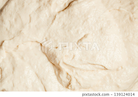 Creamy dough texture background soft organic surface baking concept top view 139124014