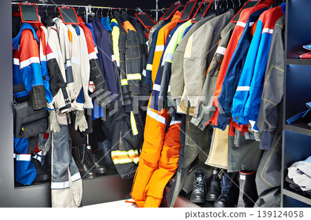 Wardrobe with hangers for work clothes Wardrobe with hangers for work clothes 139124058