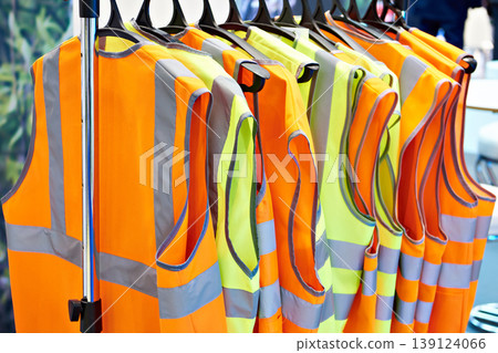 Reflective vests for road worker 139124066