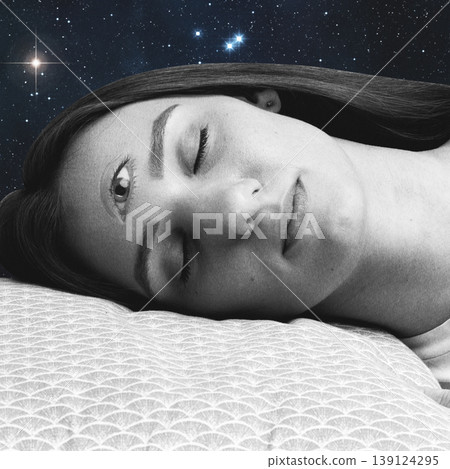 Woman with third eye revealing dreams and spiritual awakening 139124295