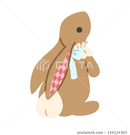 Brown Cute Easter Bunny Illustration Brown Cute Easter Bunny Illustration 139124363