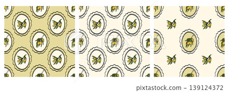 Branch illustration seamless with tree and oil olive vector hand. Leaves for natural pattern decoration and farm spanish leaf. Gravure texture through nature food background with scribble. 139124372