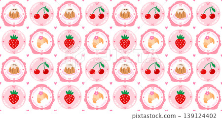 Cute sweet flower with floral pattern frame for spring cake seamless. Patchwork gingham bg with vector quilt daisy for coquette check texture. Berry girly cute with background floral stripe. Cute sweet flower with floral pattern frame for spring cake seamless. Patchwork gingham bg with vector quilt daisy for coquette check texture. Berry girly cute with background floral stripe. 139124402