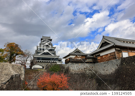 Kumamoto Castle, Historic Japanese Castle and Landmark reconstructed from the 2016 earthquake damage. Kumamoto Castle, Historic Japanese Castle and Landmark reconstructed from the 2016 earthquake damage. 139124505