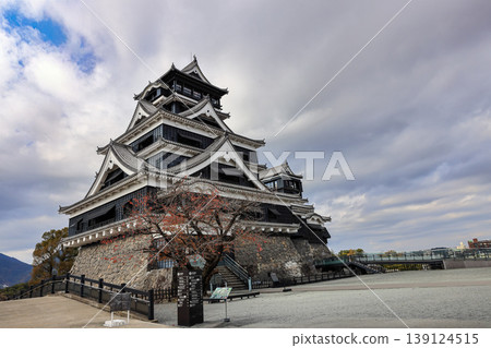 Tenshukaku of Kumamoto Castle, Historic Japanese Castle and Landmark reconstructed from the 2016 earthquake damage. Tenshukaku of Kumamoto Castle, Historic Japanese Castle and Landmark reconstructed from the 2016 earthquake damage. 139124515