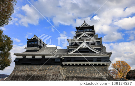 Kumamoto Castle, Historic Japanese Castle and Landmark reconstructed from the 2016 earthquake damage. Kumamoto Castle, Historic Japanese Castle and Landmark reconstructed from the 2016 earthquake damage. 139124527
