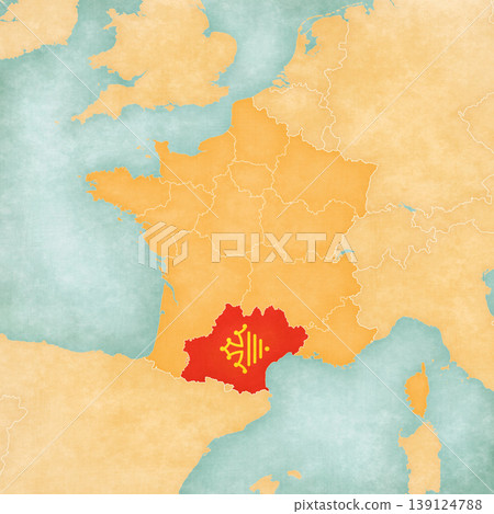 Map of France - Occitania Map of France - Occitania 139124788
