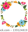 flower round frame garden plant flat style 139124819