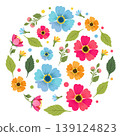 circle of flower decoration flat style 139124823