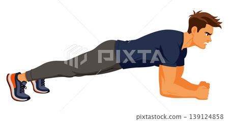 Man doing plank exercise vector illustration Man doing plank exercise vector illustration 139124858