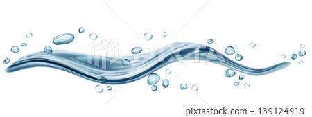 Transparent water splash with drops Transparent water splash with drops 139124919