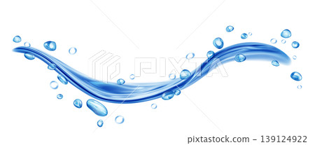 Transparent water splash with drops Transparent water splash with drops 139124922
