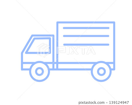 送貨卡車，簡潔，藍色 139124947
