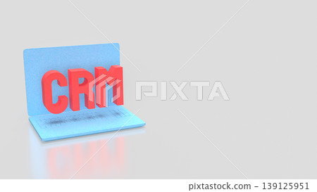 CRM Customer Relationship Management Concept on Modern Laptop 3d render. CRM Customer Relationship Management Concept on Modern Laptop 3d render. 139125951