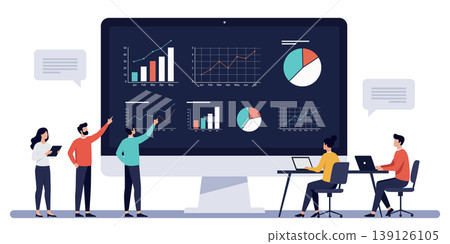 Data dashboard screen business team analyze Data dashboard screen business team analyze 139126105