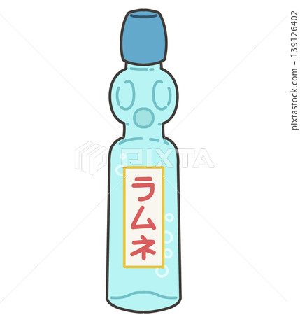 Ramune bottle with Ramune label Ramune bottle with Ramune label 139126402