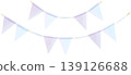 Winter-themed garland in pastel colors with stylish watercolor illustrations. 139126688