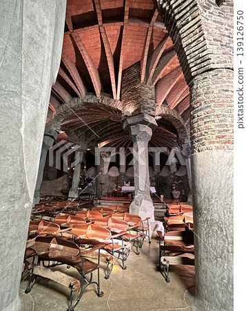 Crypt of Colonia Güell Church in the suburbs of Barcelona Crypt of Colonia Güell Church in the suburbs of Barcelona 139126750