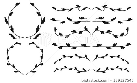 Silhouette Floral Divider and Wreath Wedding Save the Date Decor Collection Silhouette Floral Divider and Wreath Wedding Save the Date Decor Collection 139127545