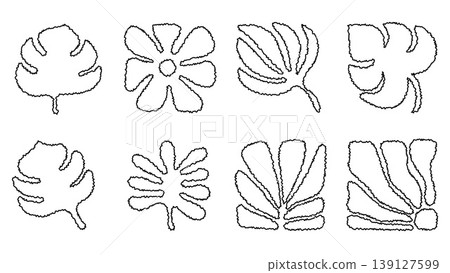 Abstract Leaves Line Art Monstera Textured Wall Decor. Abstract Leaves Line Art Monstera Textured Wall Decor. 139127599