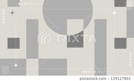 Abstract Modern Geometric Circles and Rectangle Shapes on Gray Banner.Vector Illustration Abstract Modern Geometric Circles and Rectangle Shapes on Gray Banner.Vector Illustration 139127601