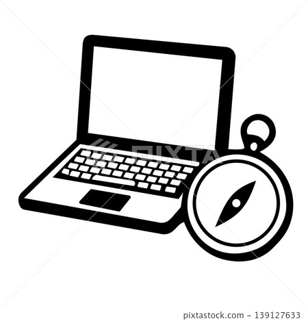 Laptop and Compass Icon Navigation Travel.Vector Illustration Laptop and Compass Icon Navigation Travel.Vector Illustration 139127633