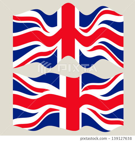 United Kingdom Waves Flags Iconic Collection.Vector Illustration. 139127638