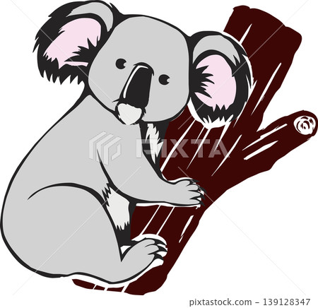 Realistic hand-drawn koala illustration 139128347