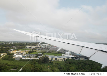 Image of Miyako Island from a landing airplane Image of Miyako Island from a landing airplane 139129415