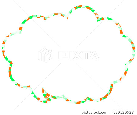 Stained glass style speech bubble, triangular pattern, rounded cloud shape Stained glass style speech bubble, triangular pattern, rounded cloud shape 139129528