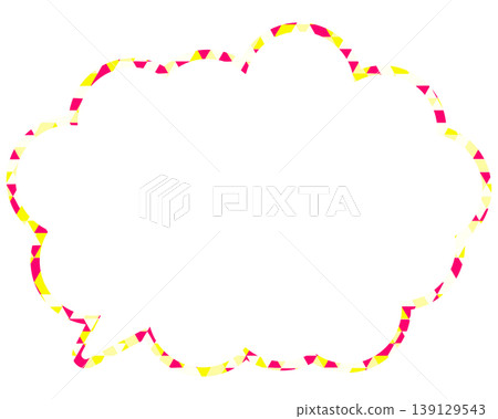 Stained glass style speech bubble, triangular pattern, rounded cloud shape Stained glass style speech bubble, triangular pattern, rounded cloud shape 139129543