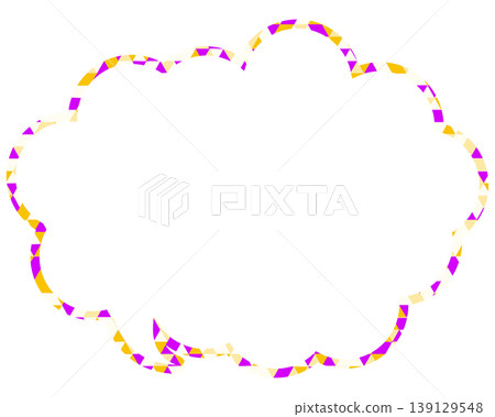 Stained glass style speech bubble, triangular pattern, rounded cloud shape Stained glass style speech bubble, triangular pattern, rounded cloud shape 139129548