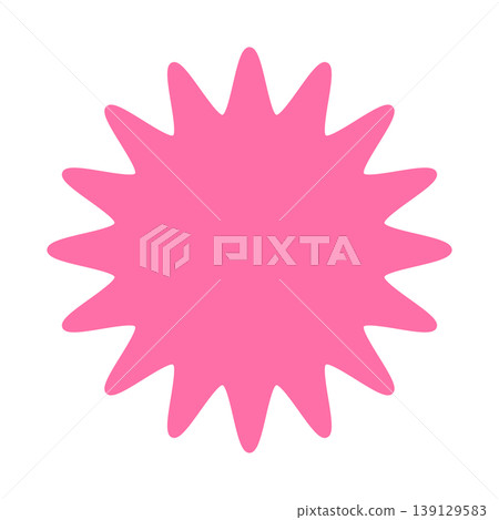 Simple color speech bubble with rounded, jagged shapes Simple color speech bubble with rounded, jagged shapes 139129583