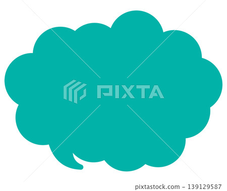 Simple color speech bubble with a rounded cloud shape Simple color speech bubble with a rounded cloud shape 139129587