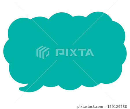 Simple color speech bubble, elongated cloud shape Simple color speech bubble, elongated cloud shape 139129588