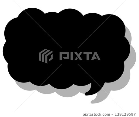 Simple color speech bubble, elongated cloud shape Simple color speech bubble, elongated cloud shape 139129597