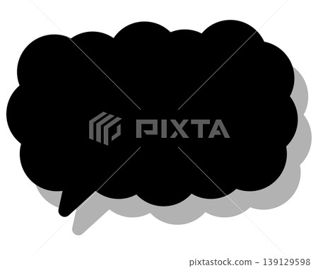 Simple color speech bubble, elongated cloud shape Simple color speech bubble, elongated cloud shape 139129598