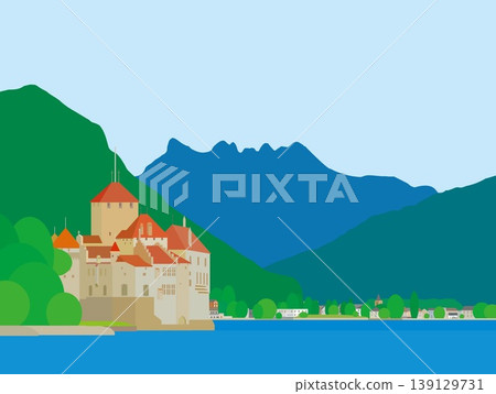 Chillon Castle (chateau de chillon), Lake Geneva (lac leman), Switzerland 139129731