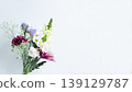 Background frame for a bouquet of flowers offered as a memorial; copy space 139129787