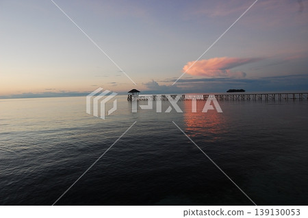 beautiful sunset over the sea, Gorontalo, Indonesia 139130053