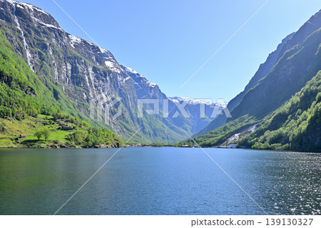 Gudvangen, the innermost part of the Nærøyfjord Gudvangen, the innermost part of the Nærøyfjord 139130327