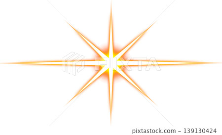 Golden light starburst and lens flare transparent background material 139130424