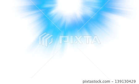 Blue sunlight rays shining from above onto a transparent background 139130429