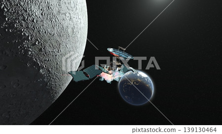 satellite and moon 139130464