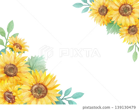 水彩向日葵畫框 水彩向日葵畫框 139130479
